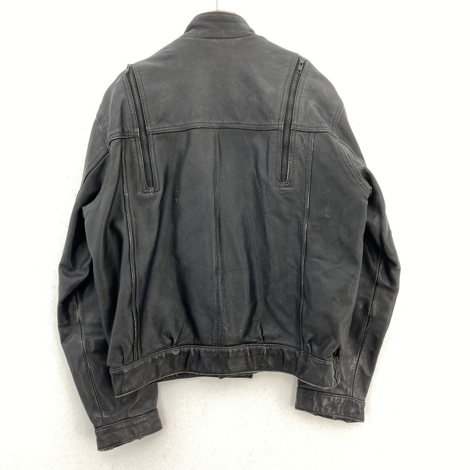 Hein Gericke Black Leather Jacket Size M Motorcycles Ryder Racing
