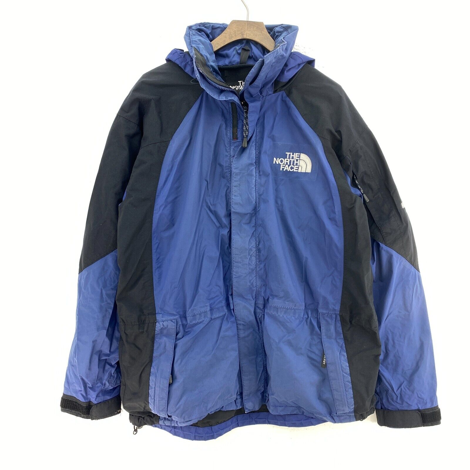 The North Face Gore-Tex Hooded Jacket Size M Blue Full Zip Up