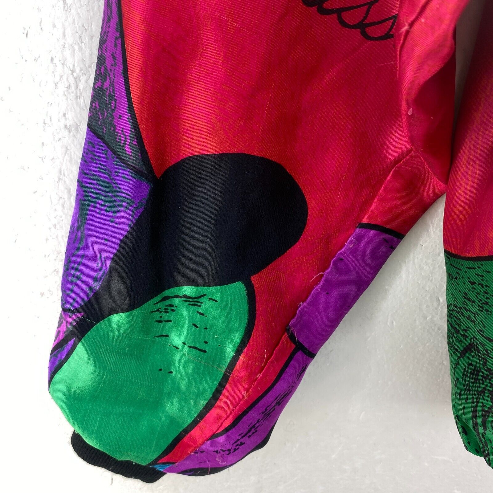Picasso All Over Print Reversible Satin Full Zip Black Bomber Jacket Size XL
