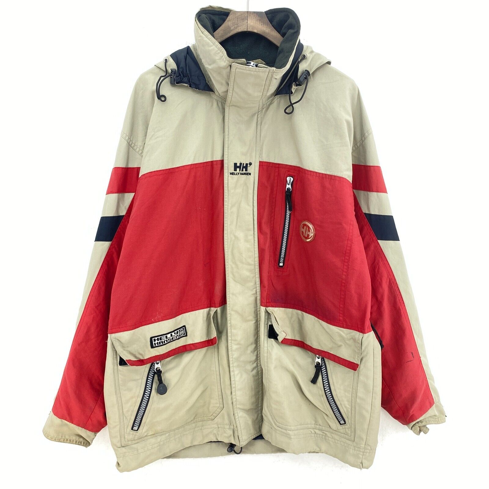 Helly Hansen Boardwear Breathable Full Zip Beige Jacket Size M Hooded