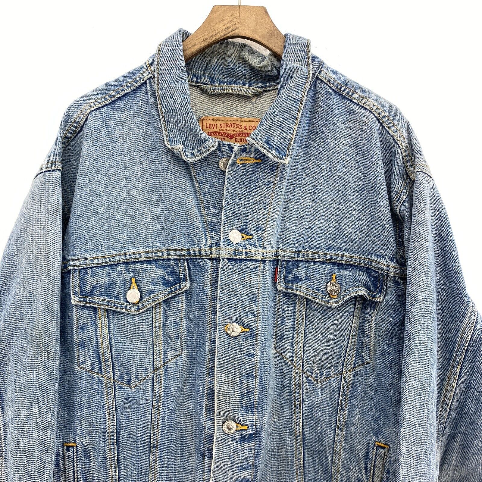 Levi Strauss Medium Blue Button Up Denim Jacket Size L