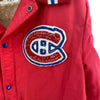 Vintage Montreal Canadiens Fleece Lined Snapped Red Insulated Jacket Size M