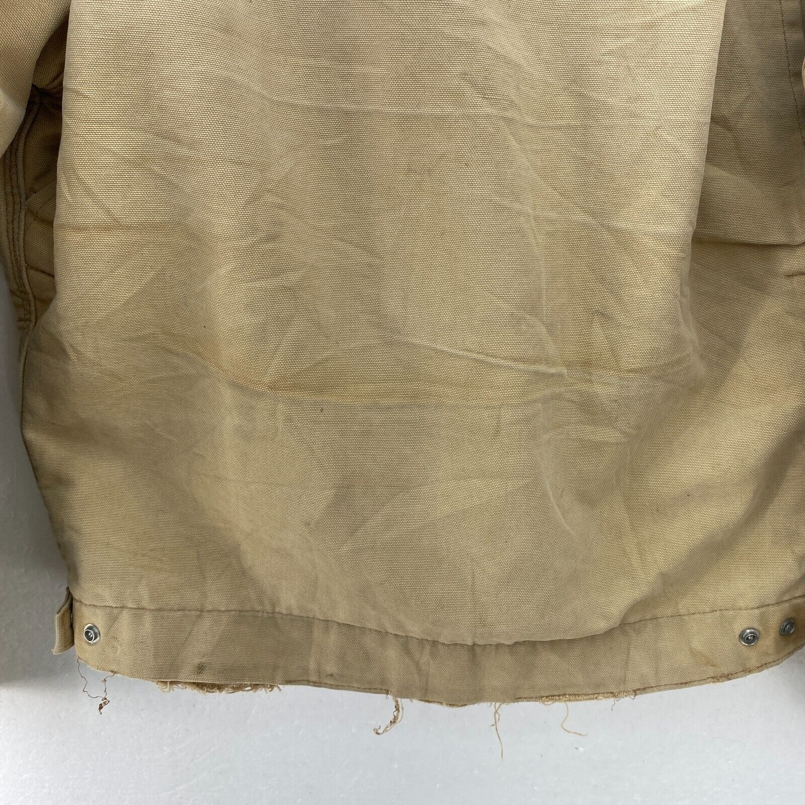 Vintage Carhartt Detroit Distressed Full Zip Fleece Lined Canvas Jacket Beige