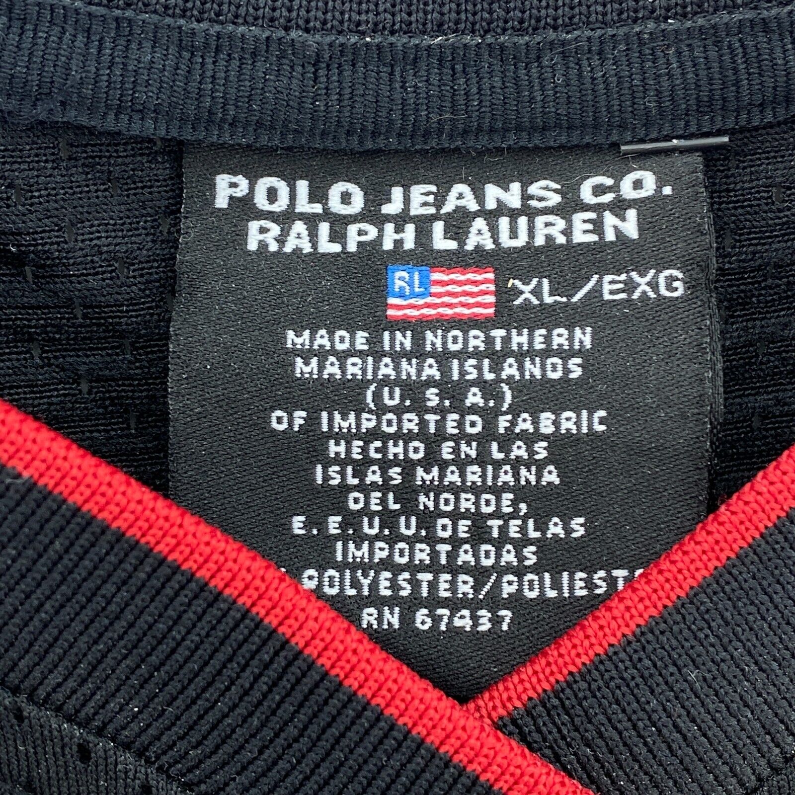 Polo Jeans Ralph Lauren #67 Black Jersey Size XL