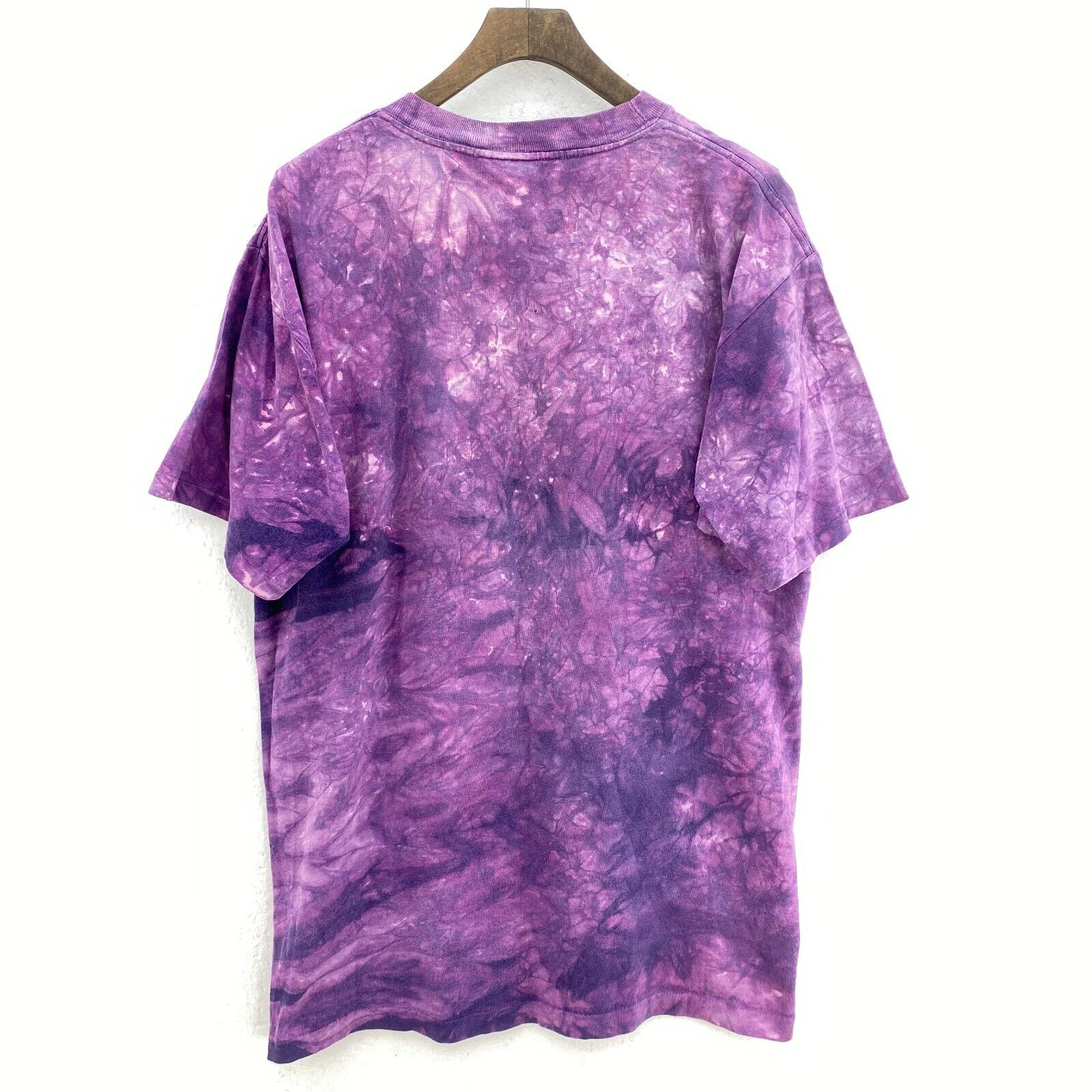 The Mountain All Over Print Tie Dye Skull Purple T-shirt Size L Single Stitch