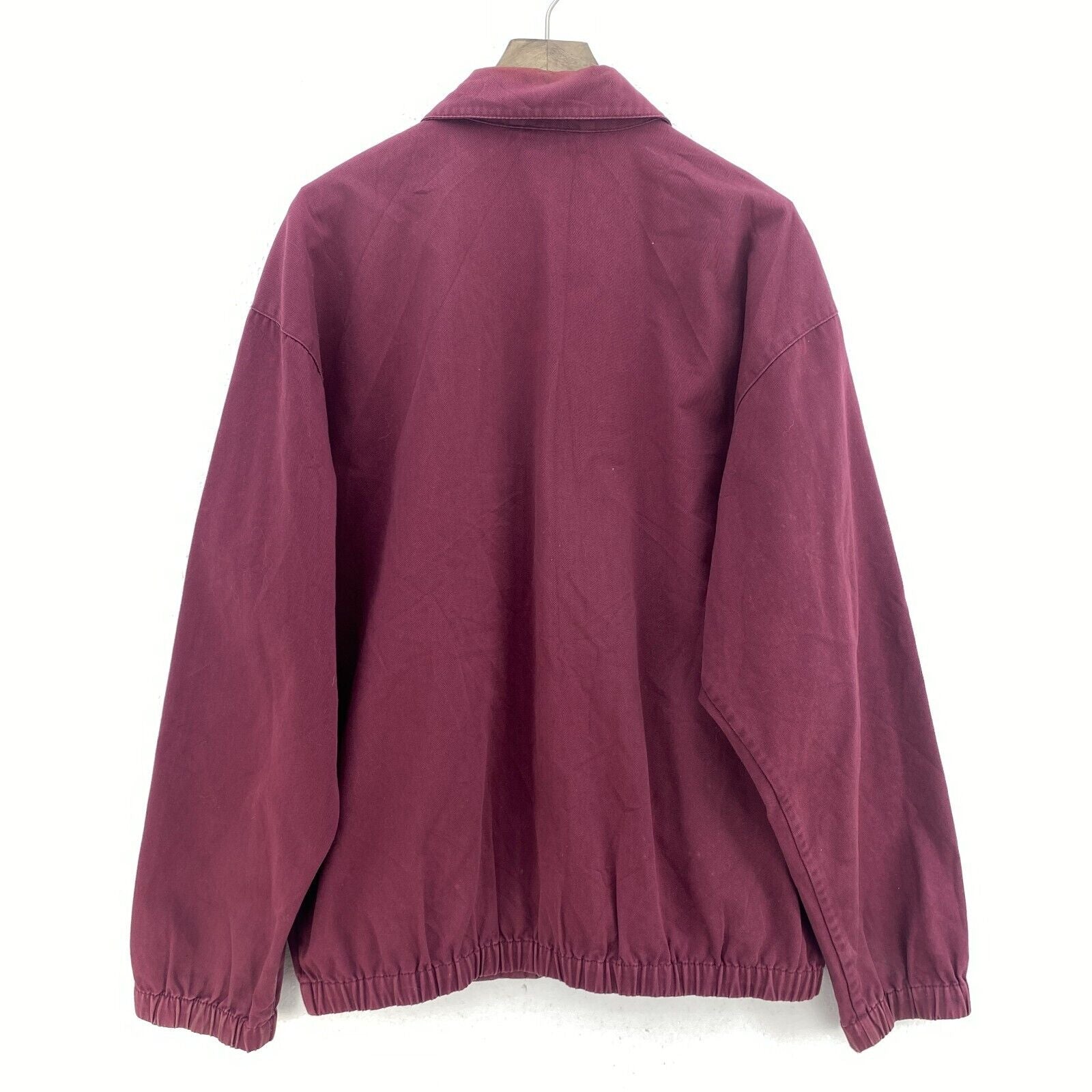 Vintage Chaps Ralph Lauren Burgundy Red Full Zip Canvas Harrington Jacket Size M