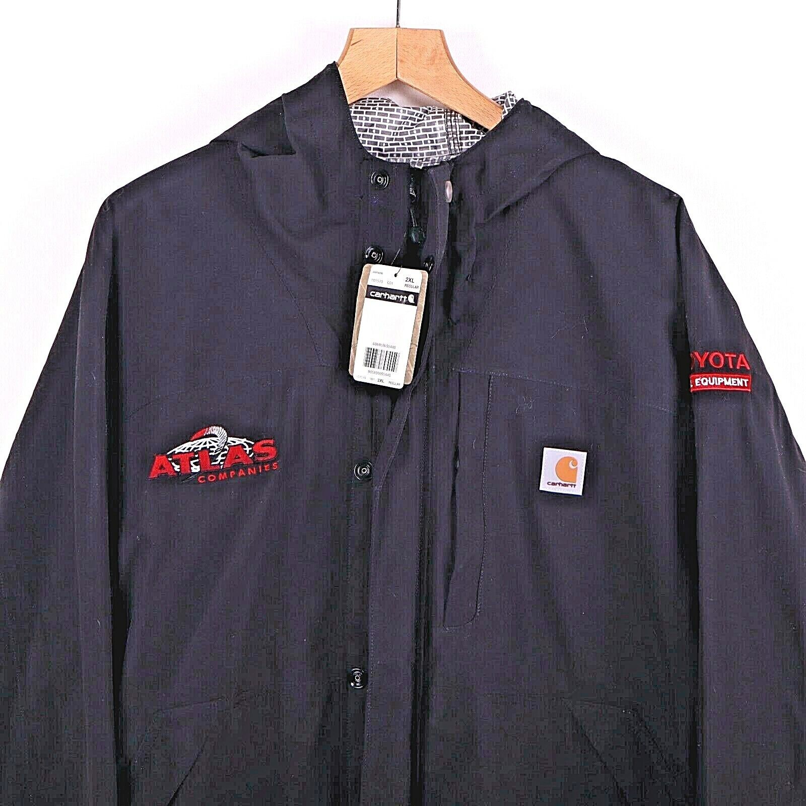 Carhartt Nylon Black Jacket Full Zip Hooded Size 2XL NWT