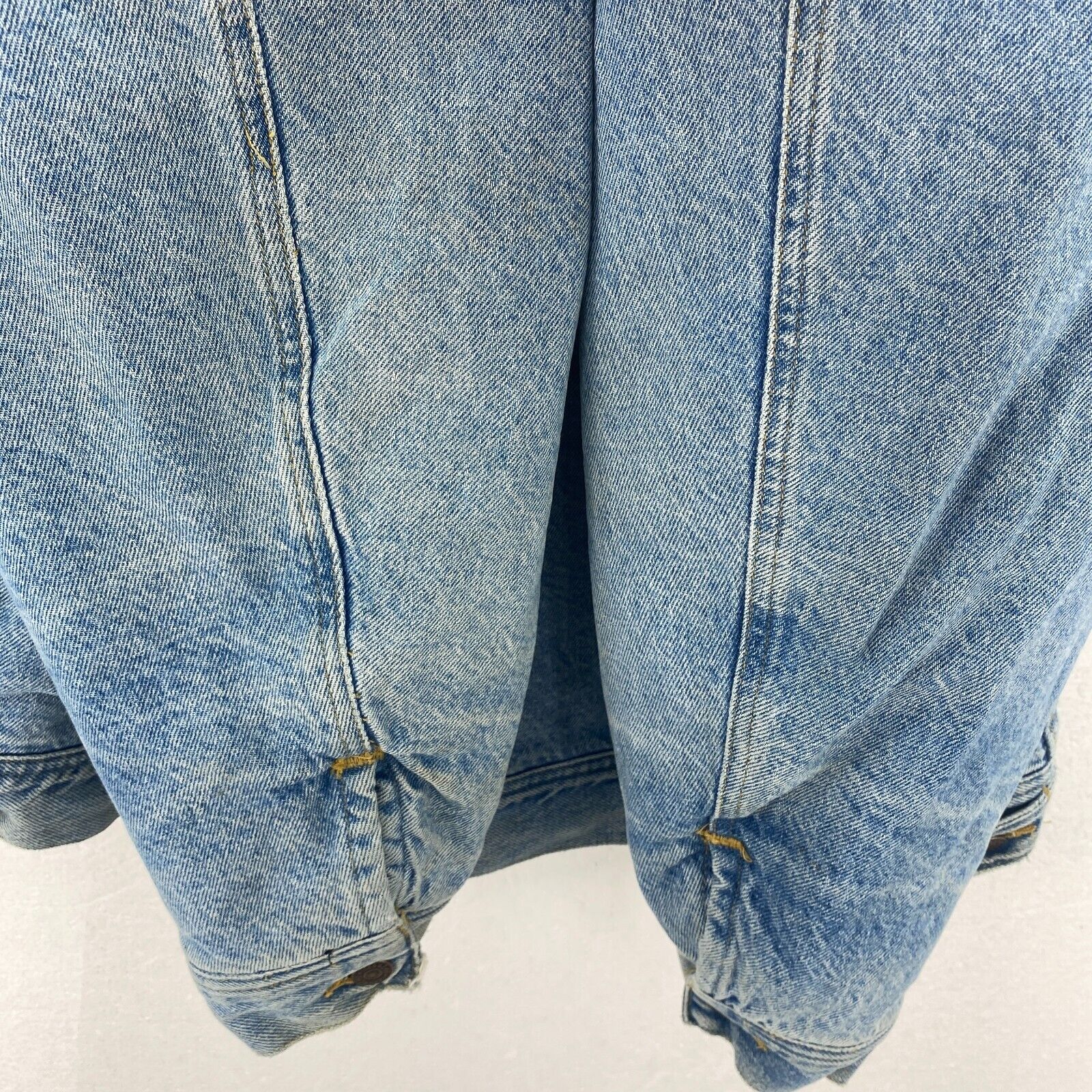 Lee Lined Denim Jacket Blue Light Wash Size L Button Up