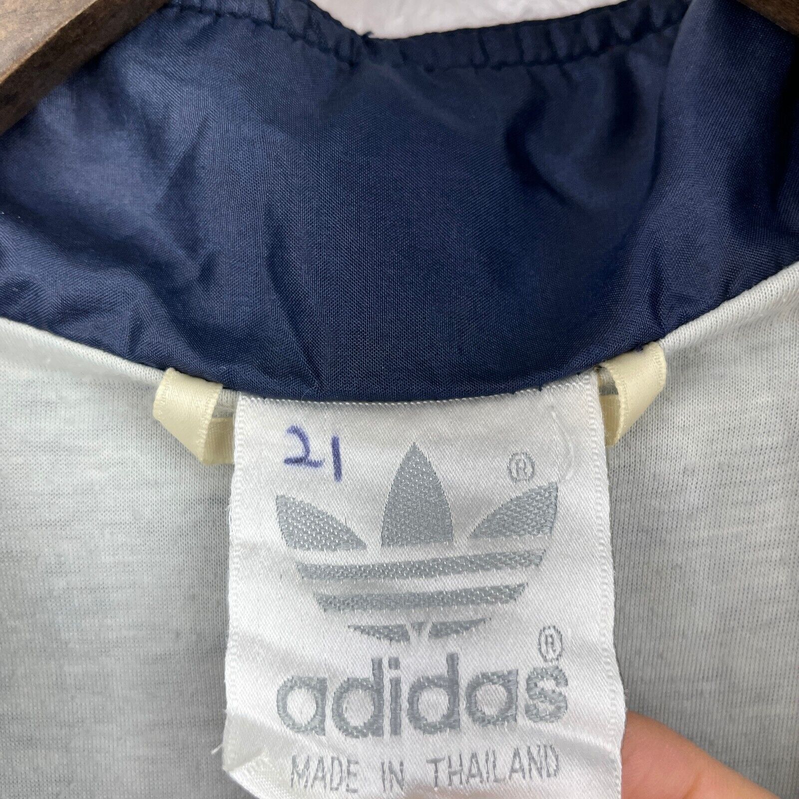 Vintage Adidas 90Ss Logo Navy Blue Full Zip Track Jacket Size L
