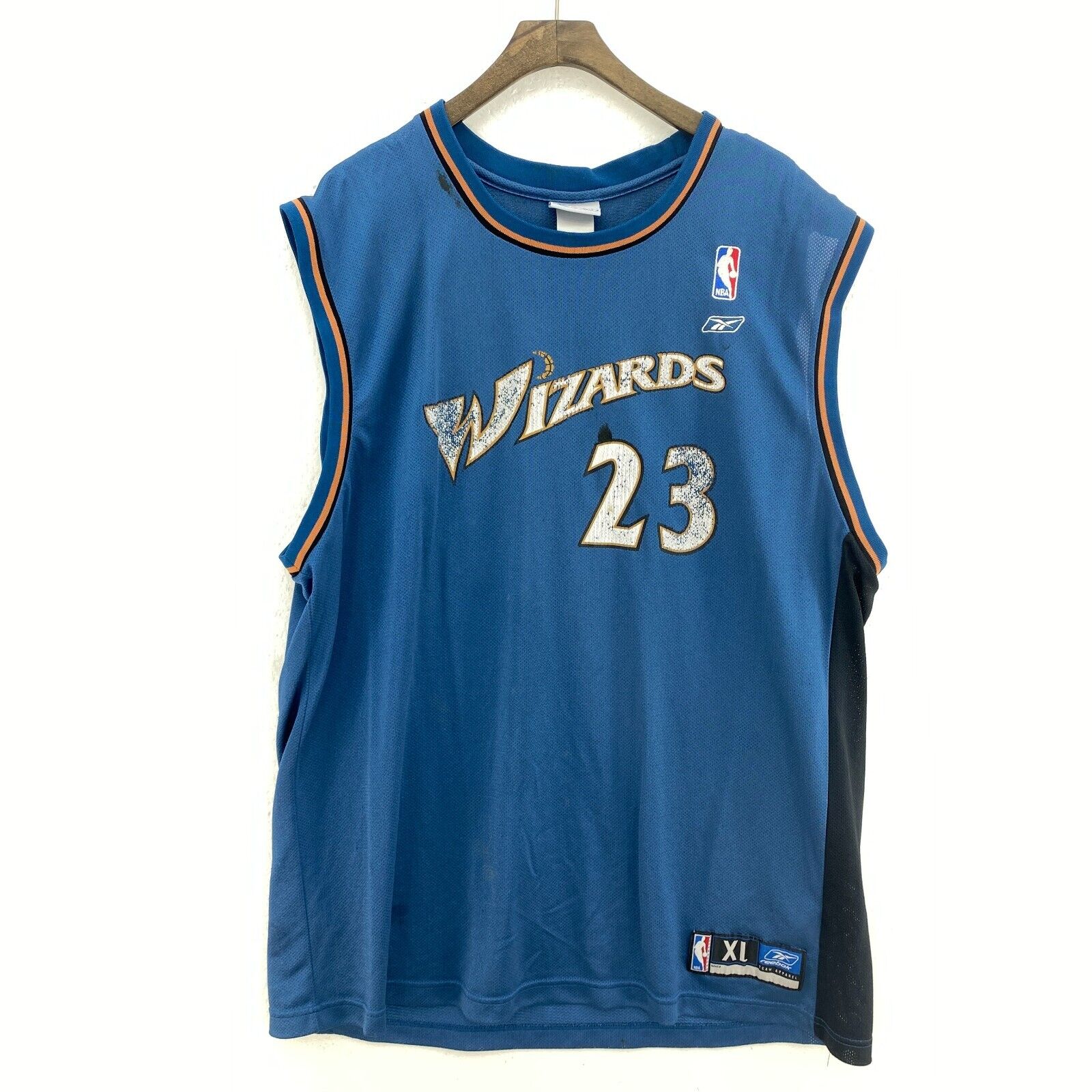 Reebok NBA Basketball Washington Wizards Michael Jordan 23 Blue Jersey Size XL