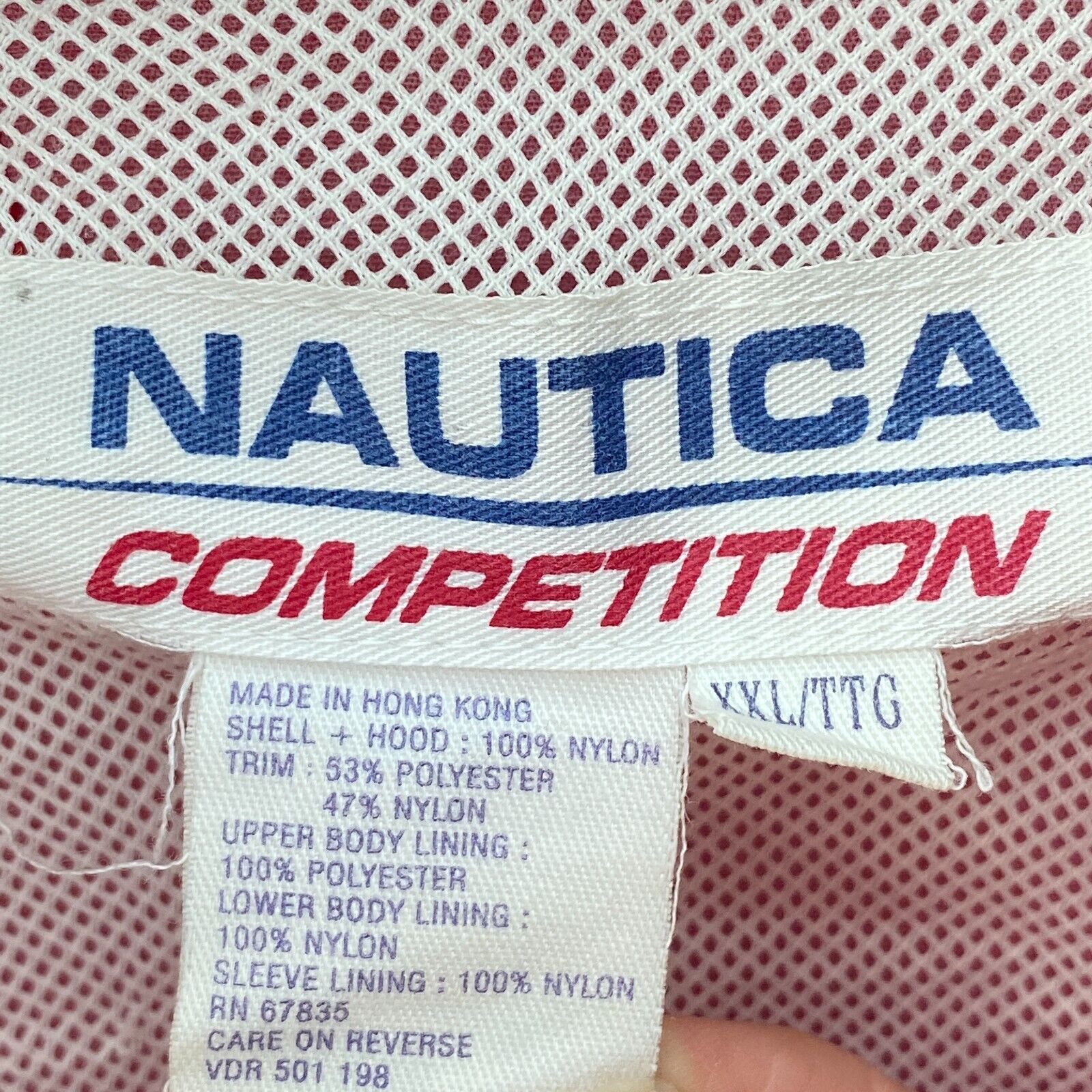 Nautica Competition Red Vintage Reversible Hooded Jacket Full Zip Up Size XXL