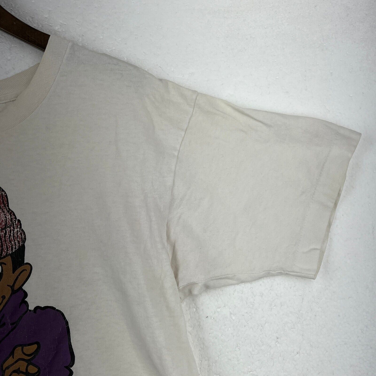 Vintage J.Crew 1992 Drewing Rapper Skate White T-shirt Size S Single Stitch