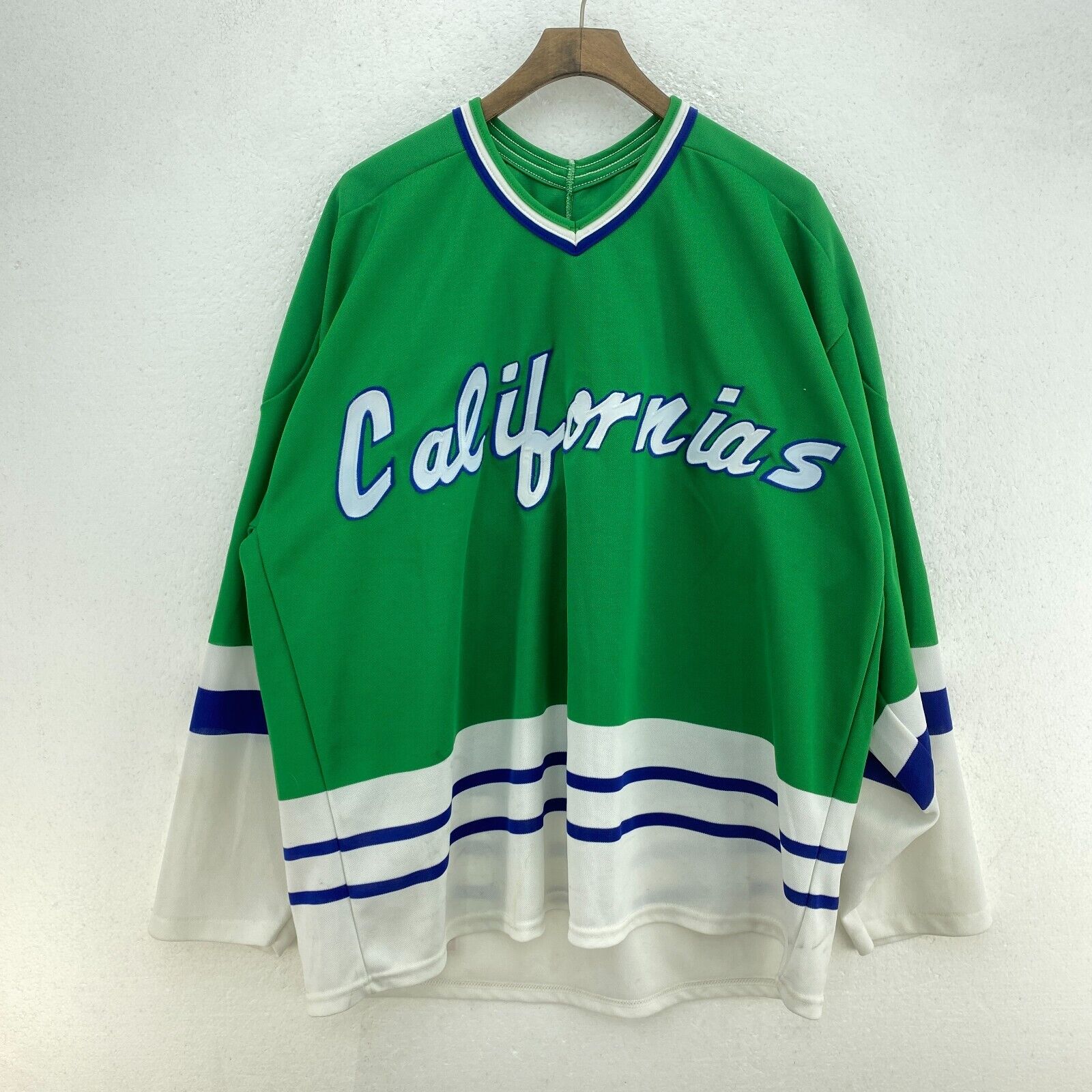 Californias Stewart #13 Green White Long Sleeve Jersey Size XL