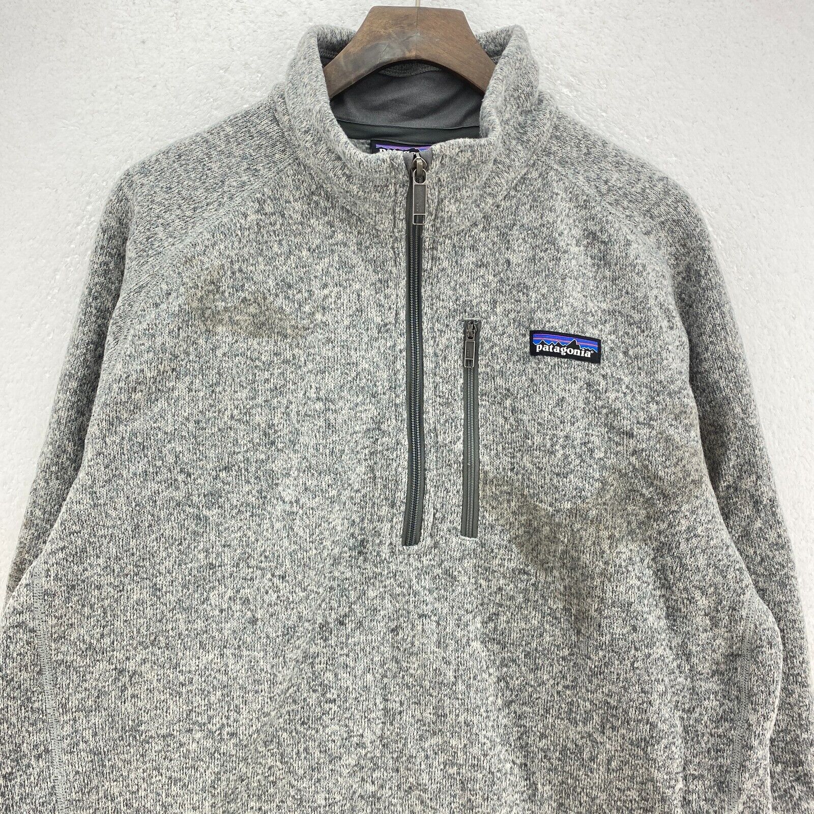 Vintage Patagonia Quarter Zip Fleece Gray Pullover Jacket Size L