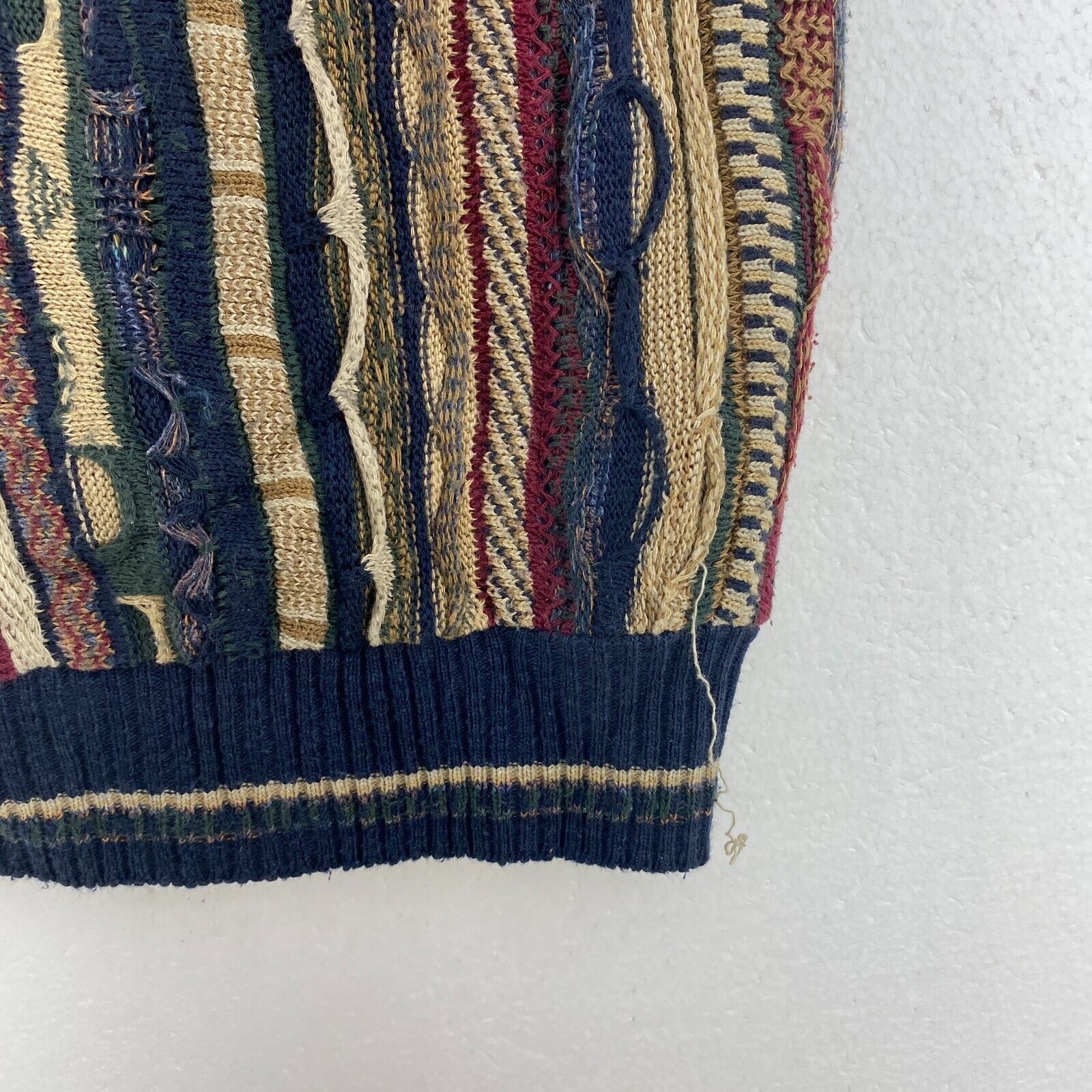 Conte Di Milano 3D Jacquard Knit Brown Vest Cardigan Size XL