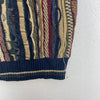 Conte Di Milano 3D Jacquard Knit Brown Vest Cardigan Size XL