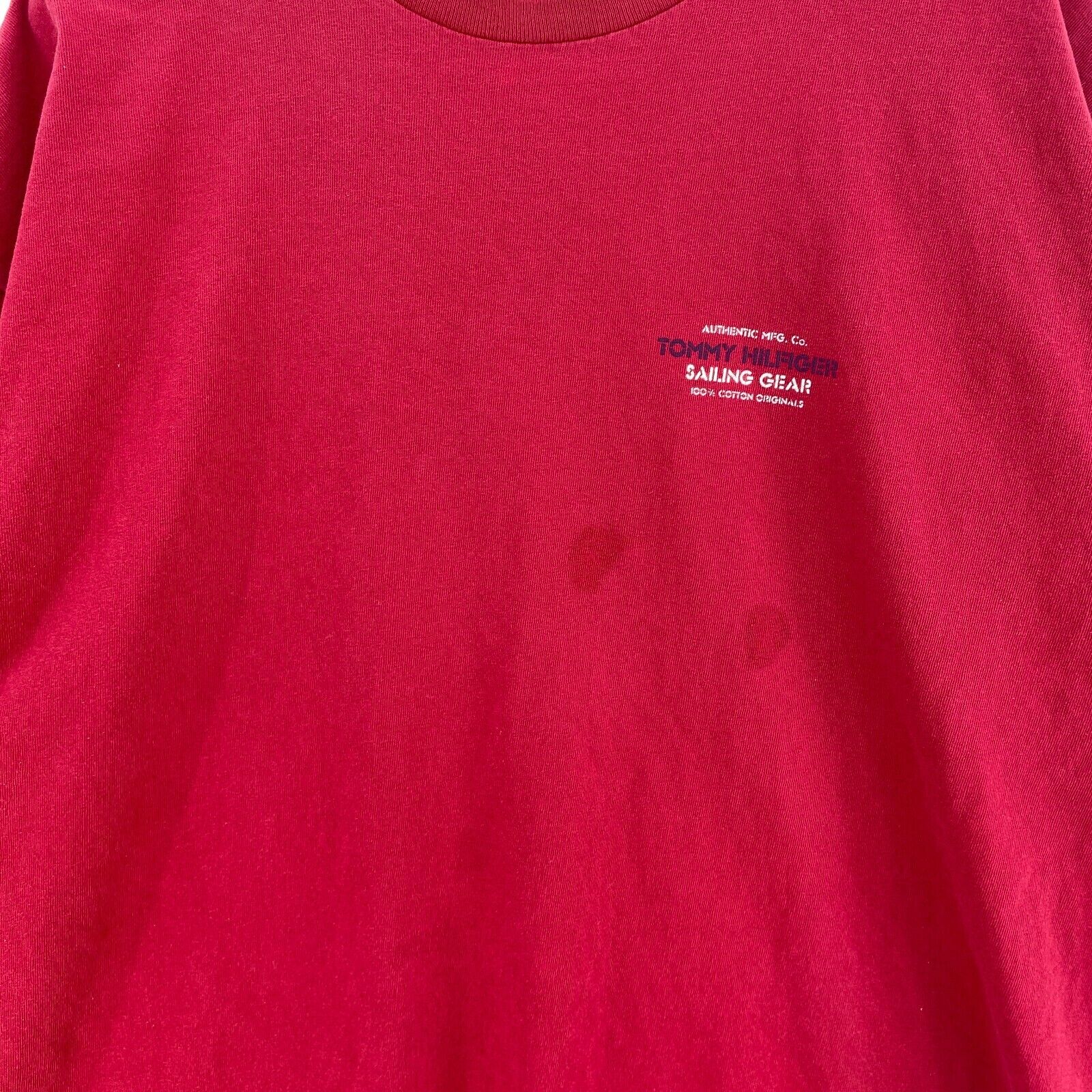 Vintage Tommy Hilfiger Sailing Gear Logo Red T-shirt Size XL Tee