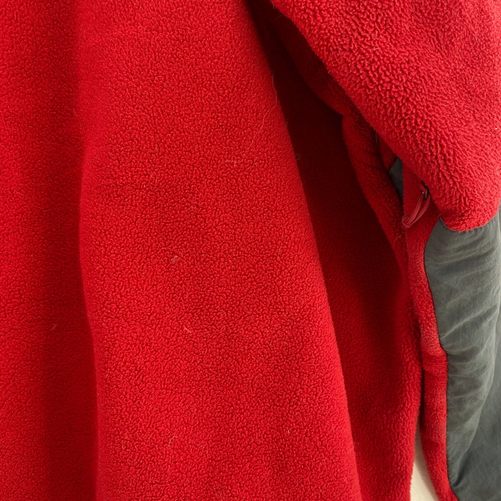 The North Face Logo Full Zip Red Gray Fleece Jacket Size XL