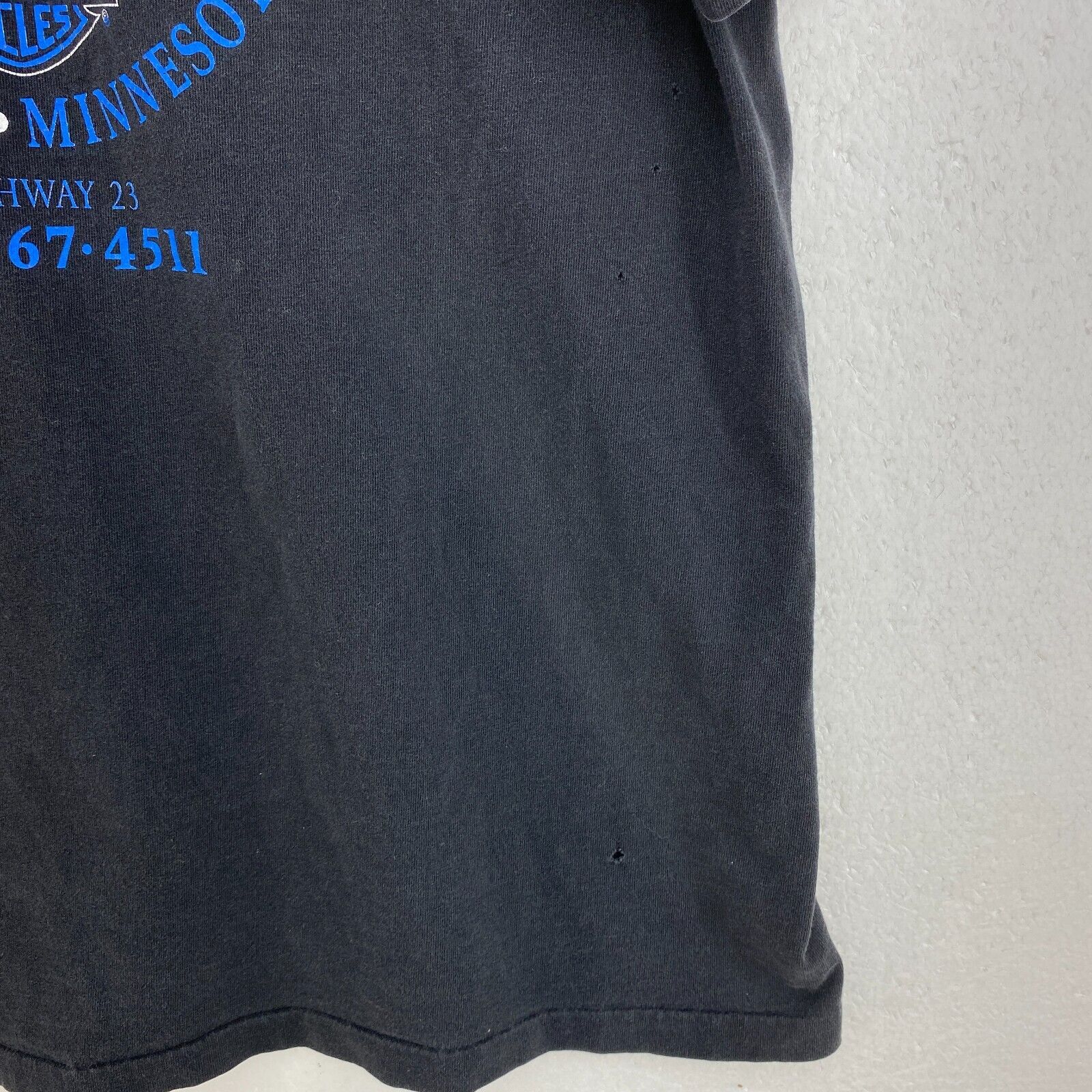 Harley Davidson Motorcycle Biker Black 1996 Minnesota Black T-shirt Size L