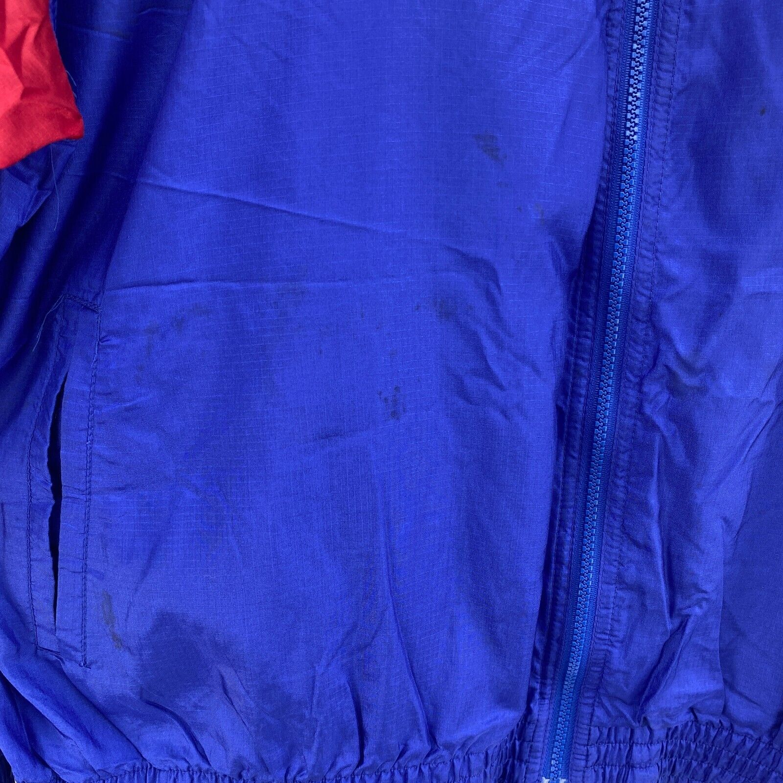 Nike Logo Full Zip Blue Windbreaker Jacket Size XL