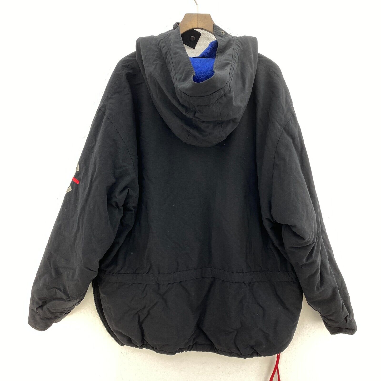 Vintage Nautica Competition Embroidered Black Insulated Pullover Jacket Size L