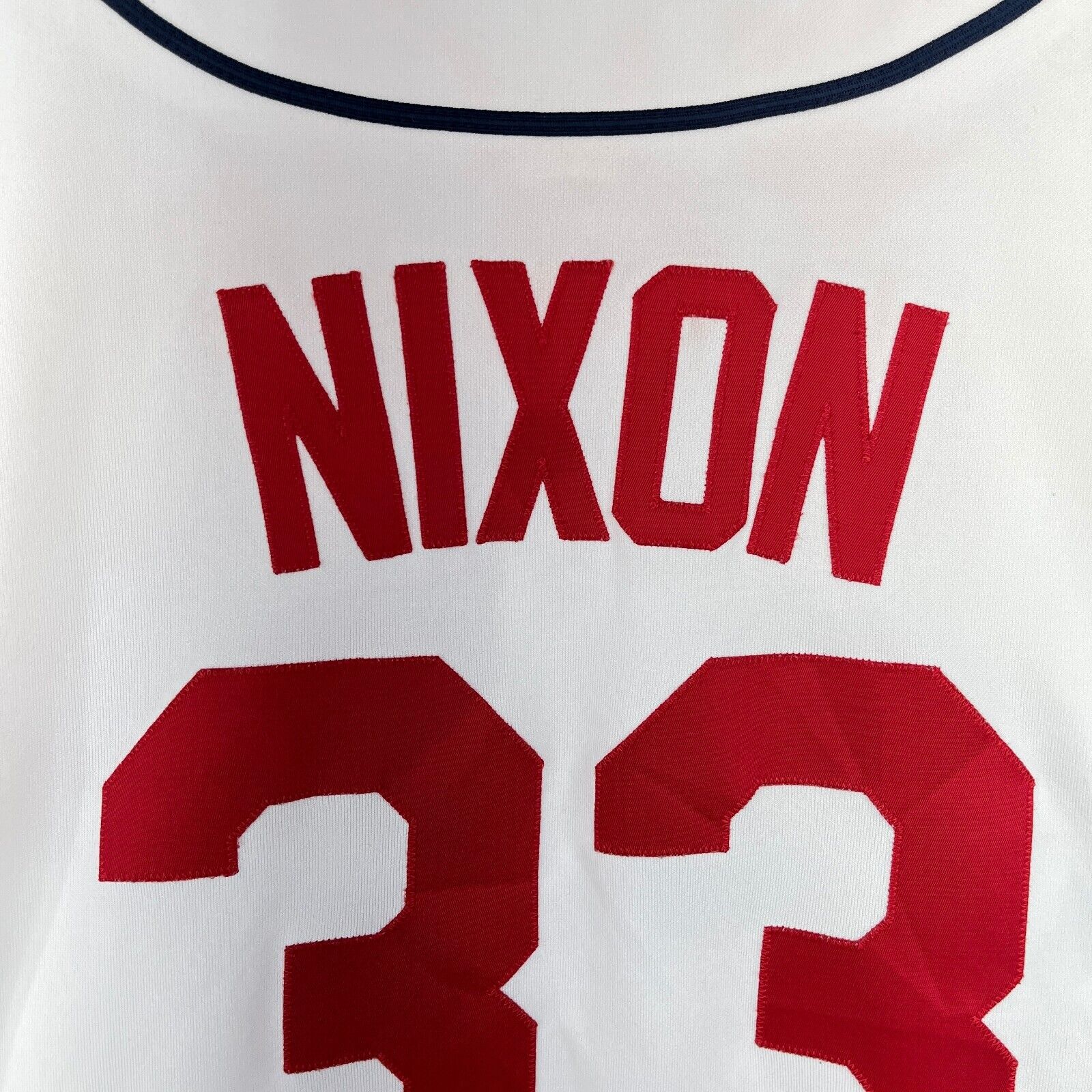 Vintage Cleveland Indians Trot Nixon #33 White Jersey Size L