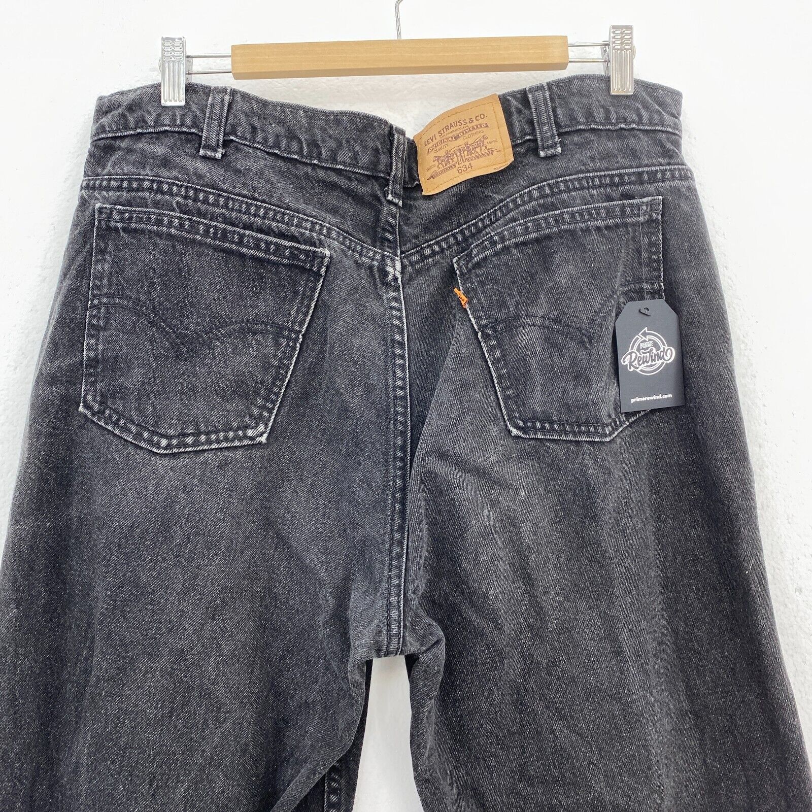 Levi's 634 Orange Tab Black Jeans Straight Size 36