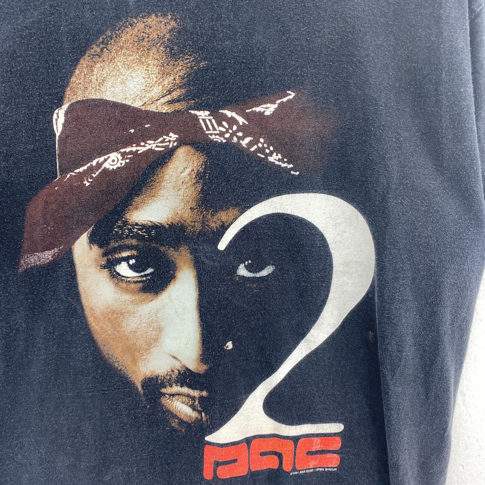 2Pac 2001 Black T-shirt Size M Hip Hop Rap
