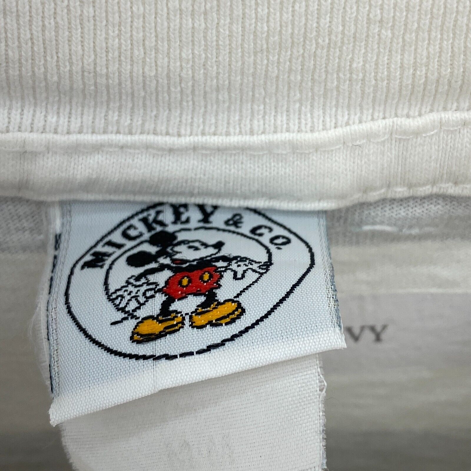 Disney Striped Mickey Mouse Donald Duck T-shirt Size M White Tee