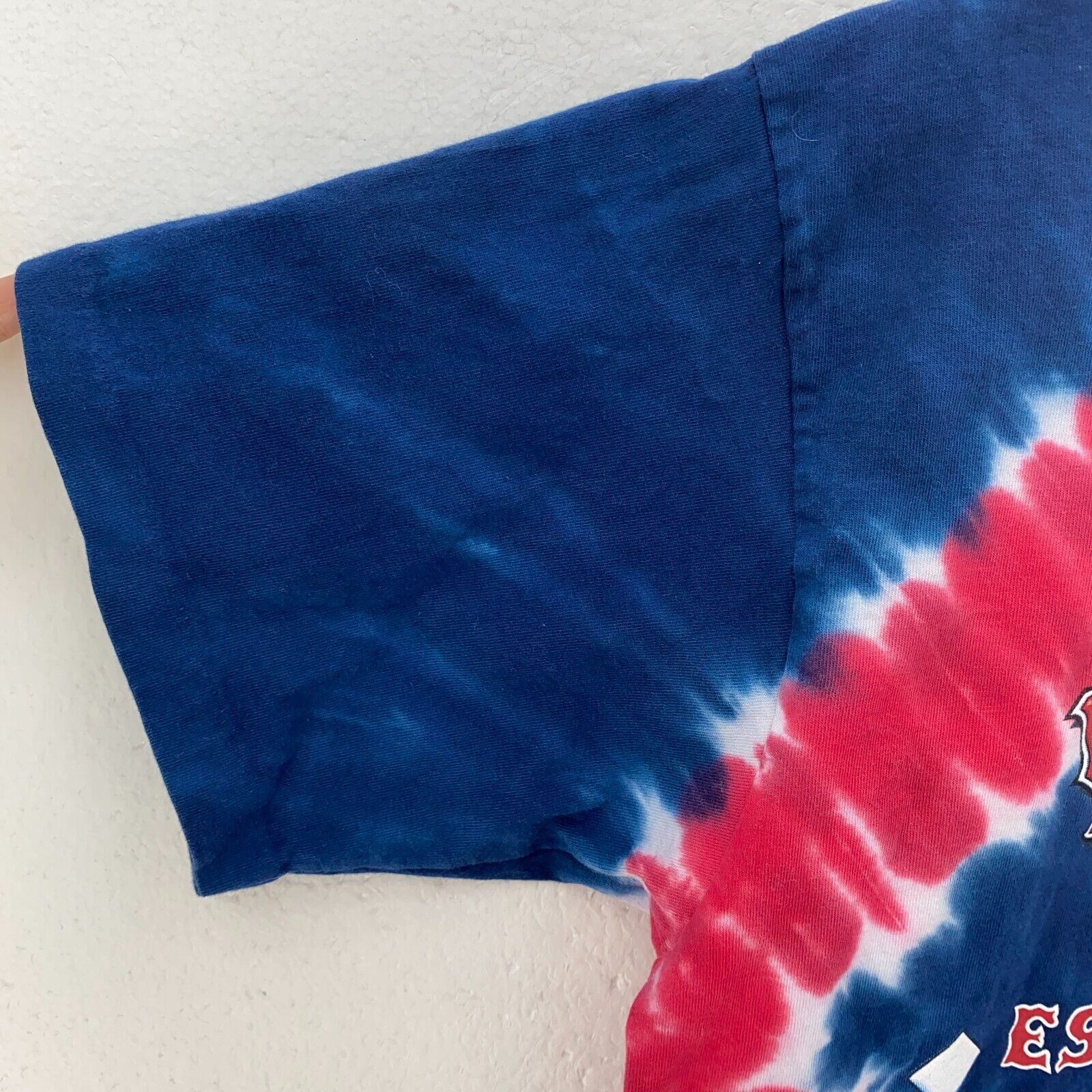 Lee Boston Red Sox MLB Baseball Navy Blue Red Tie Dye T-shirt Size M