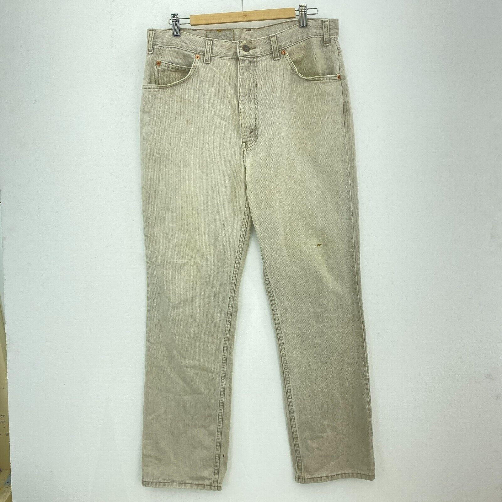 Levi Strauss Orange Tab Cream Jeans Size 35 x 30
