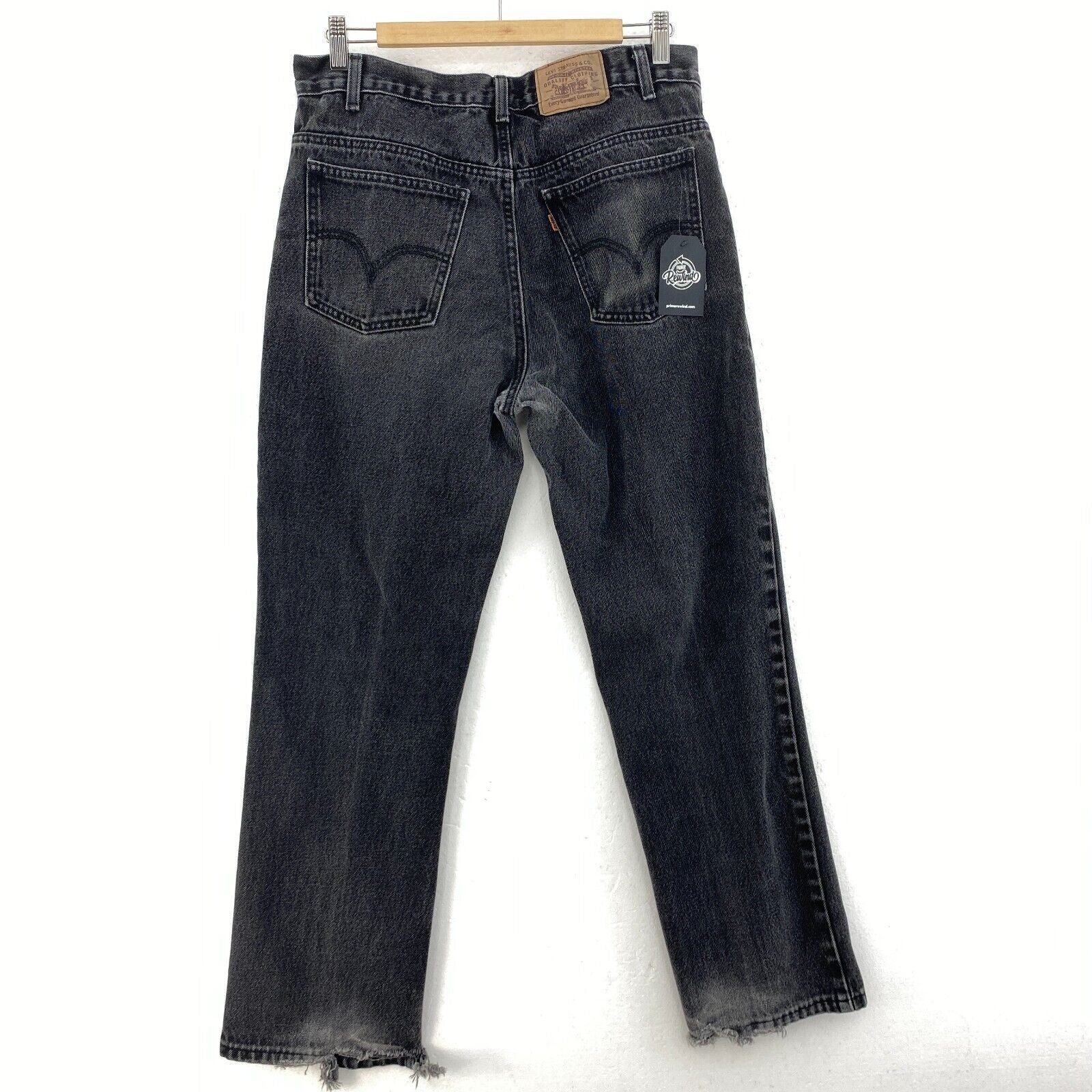 Levi's Orange Tab Medium Wash Black Denim Straight Jeans Size 32