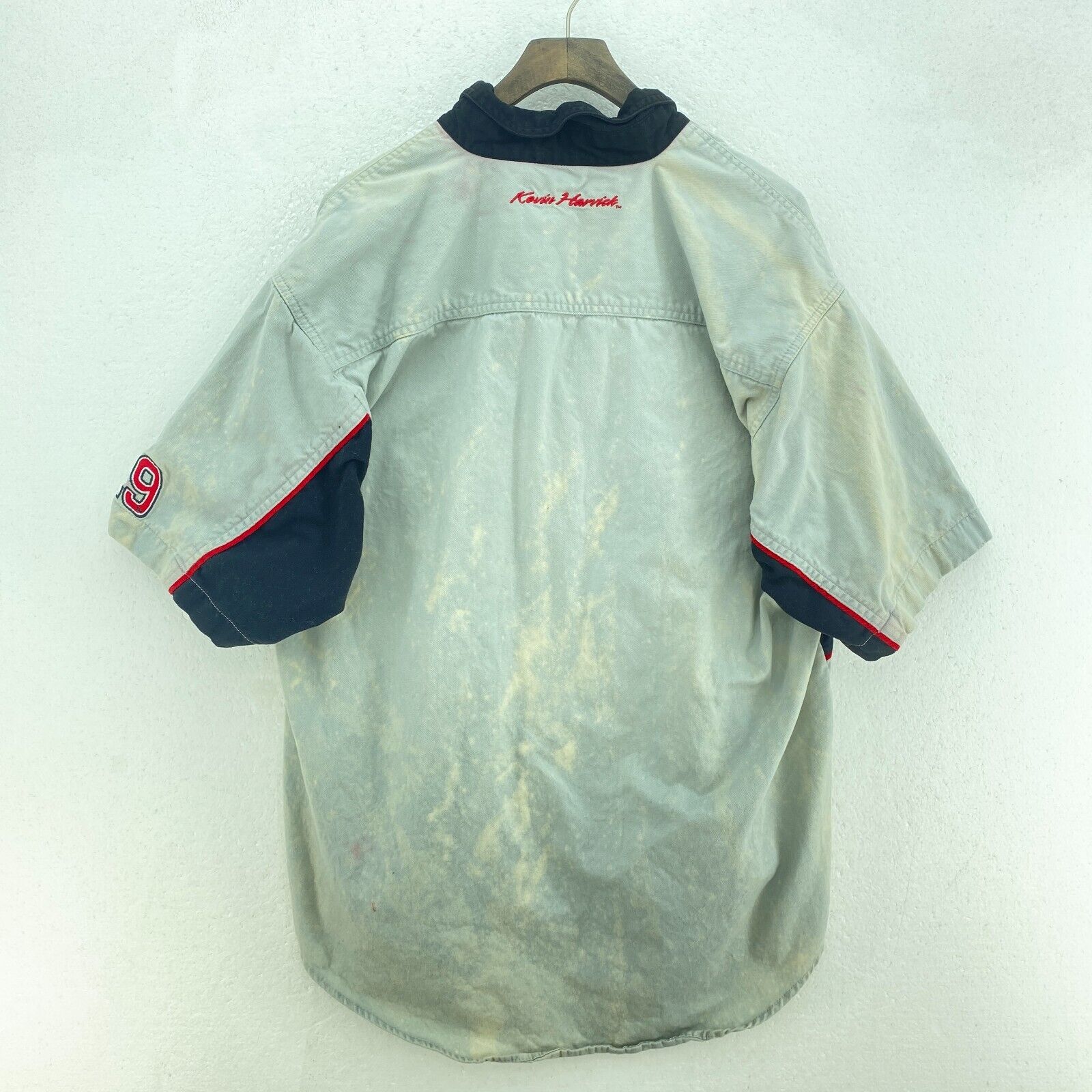 Vintage Kevin Harvick Goodwrench Winner's Circle Gray Button Up Shirt Size L
