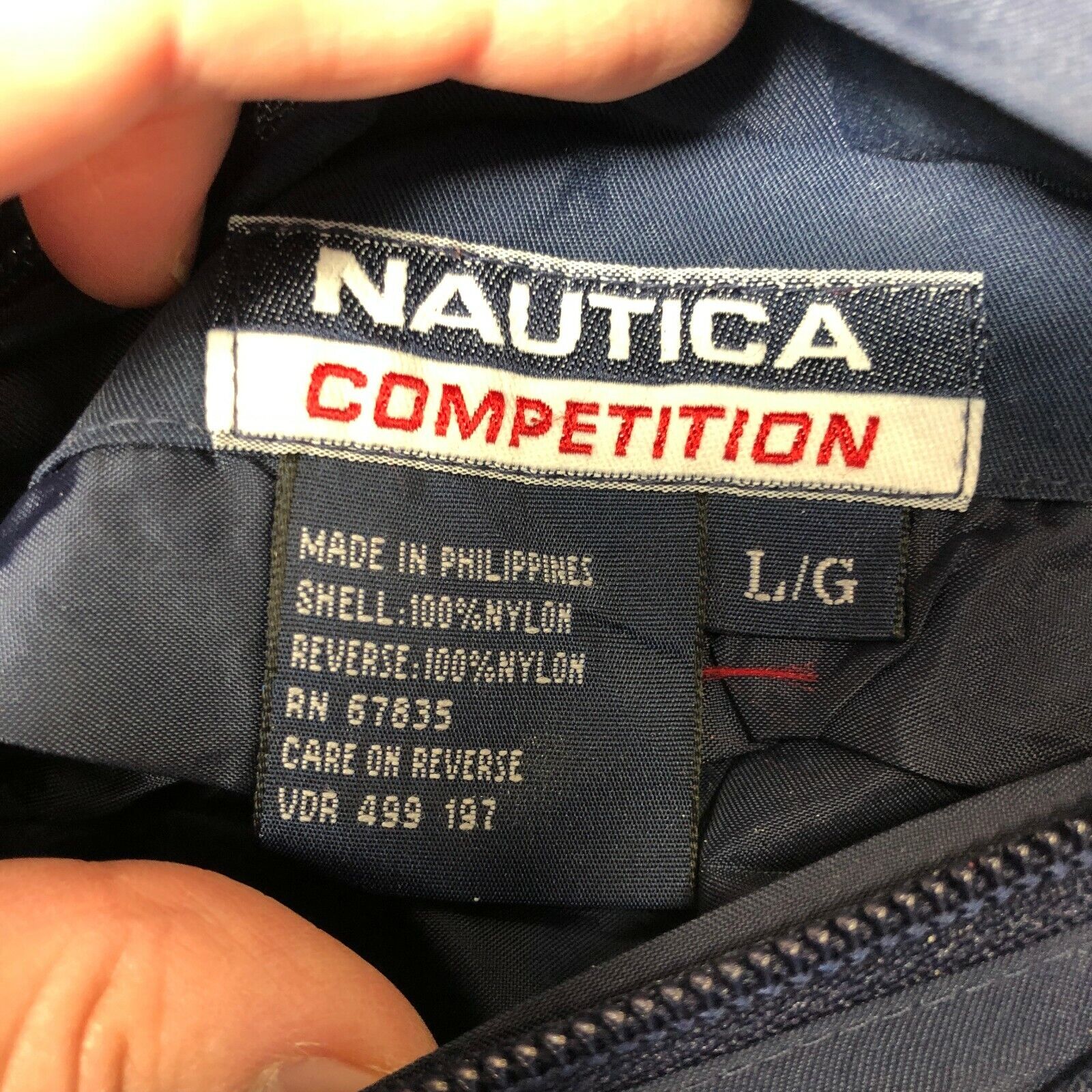Nautica Competition Reversible Jacket Full Zip Size L 90s