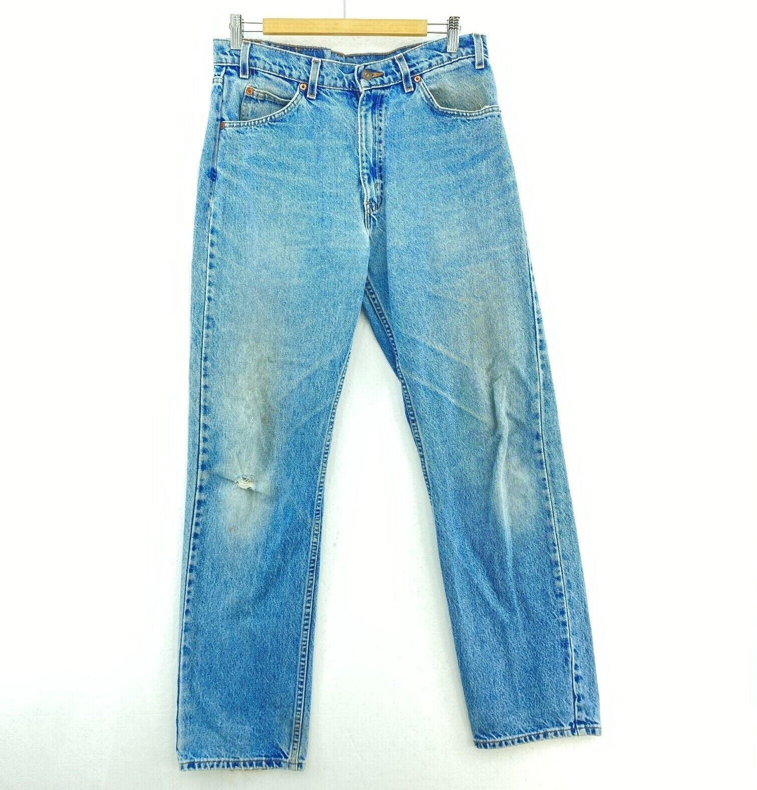 Levi's Orange Tab Light Wash Blue Denim Straight Jeans Size 33