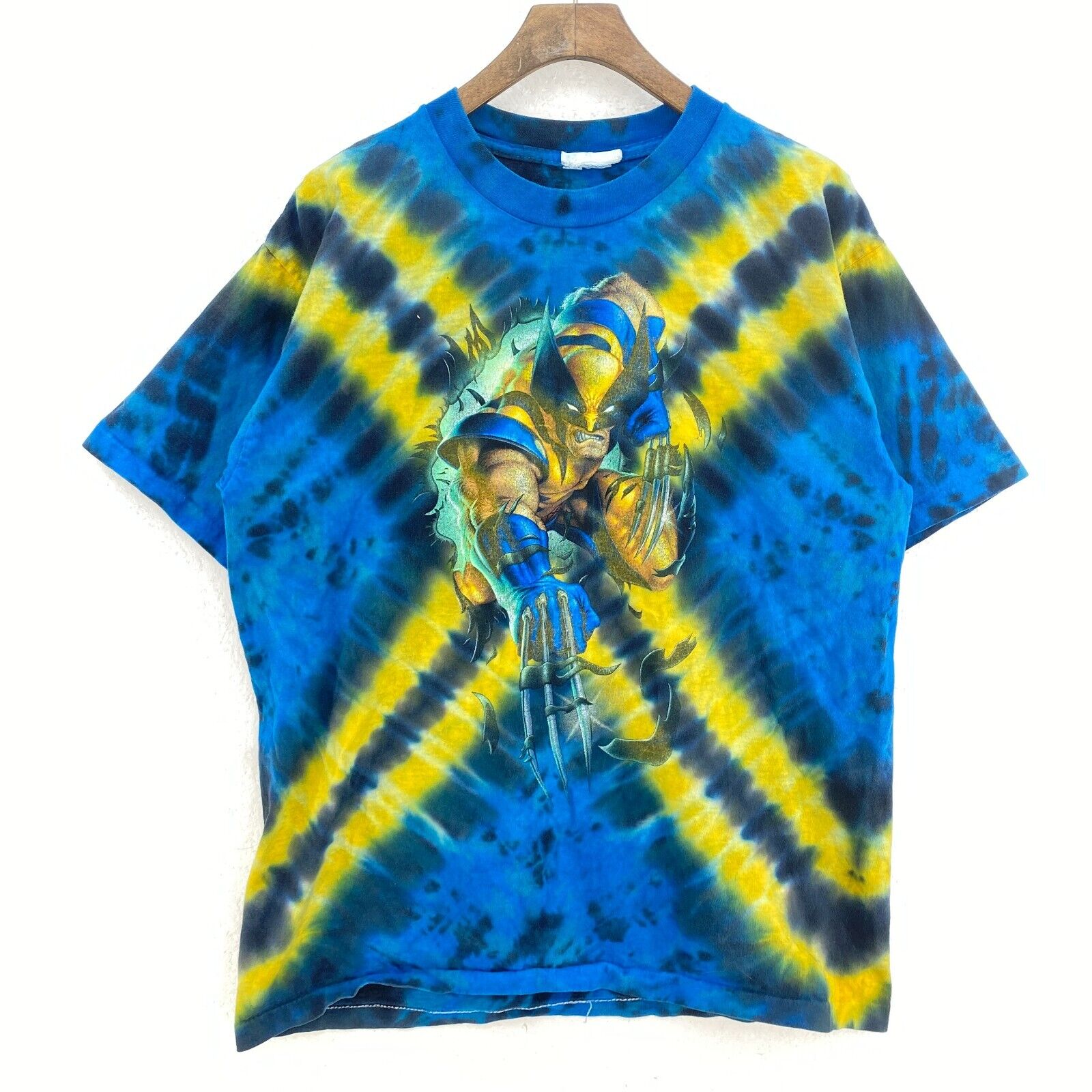 Marvel Wolverine X-Men Comics Islands Of Adventure Tie Dye Blue T-shirt Size M