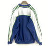 Vintage Adidas Neon Striped Collared Navy Blue Sweatshirt Size M