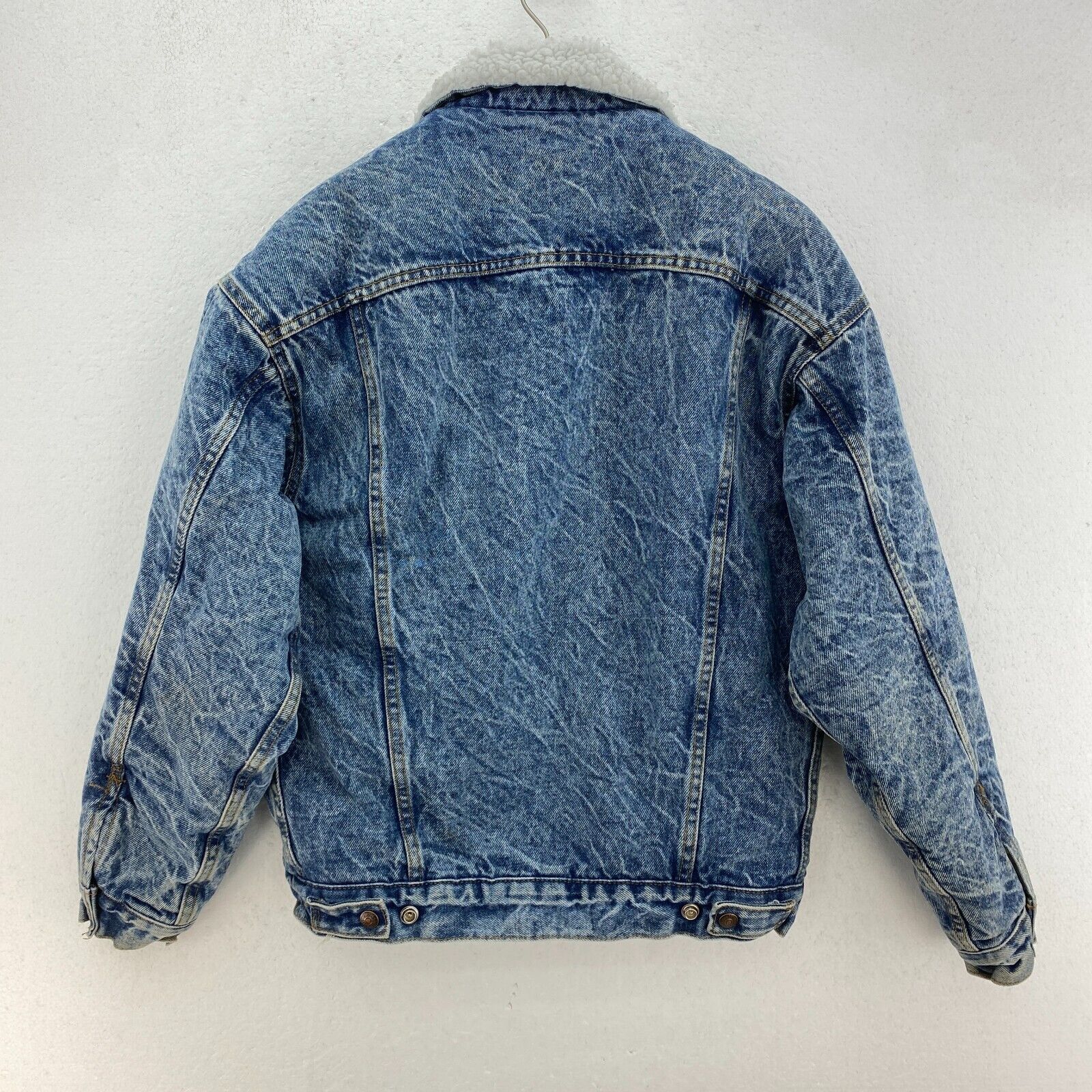 Vintage Levi Strauss Sherpa Acid Wash Trucker Denim Jacket Size S