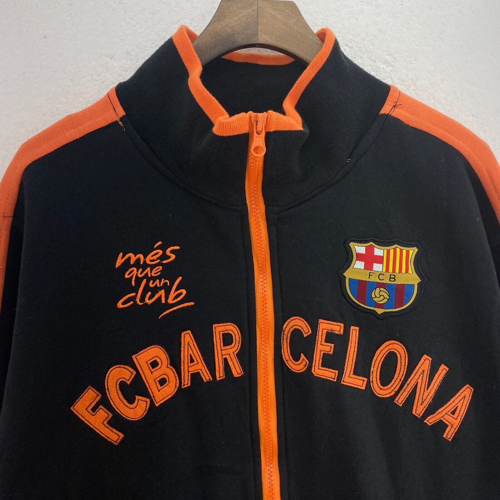 FC Barcelona FCB Club Full Zip Black Jacket Size L