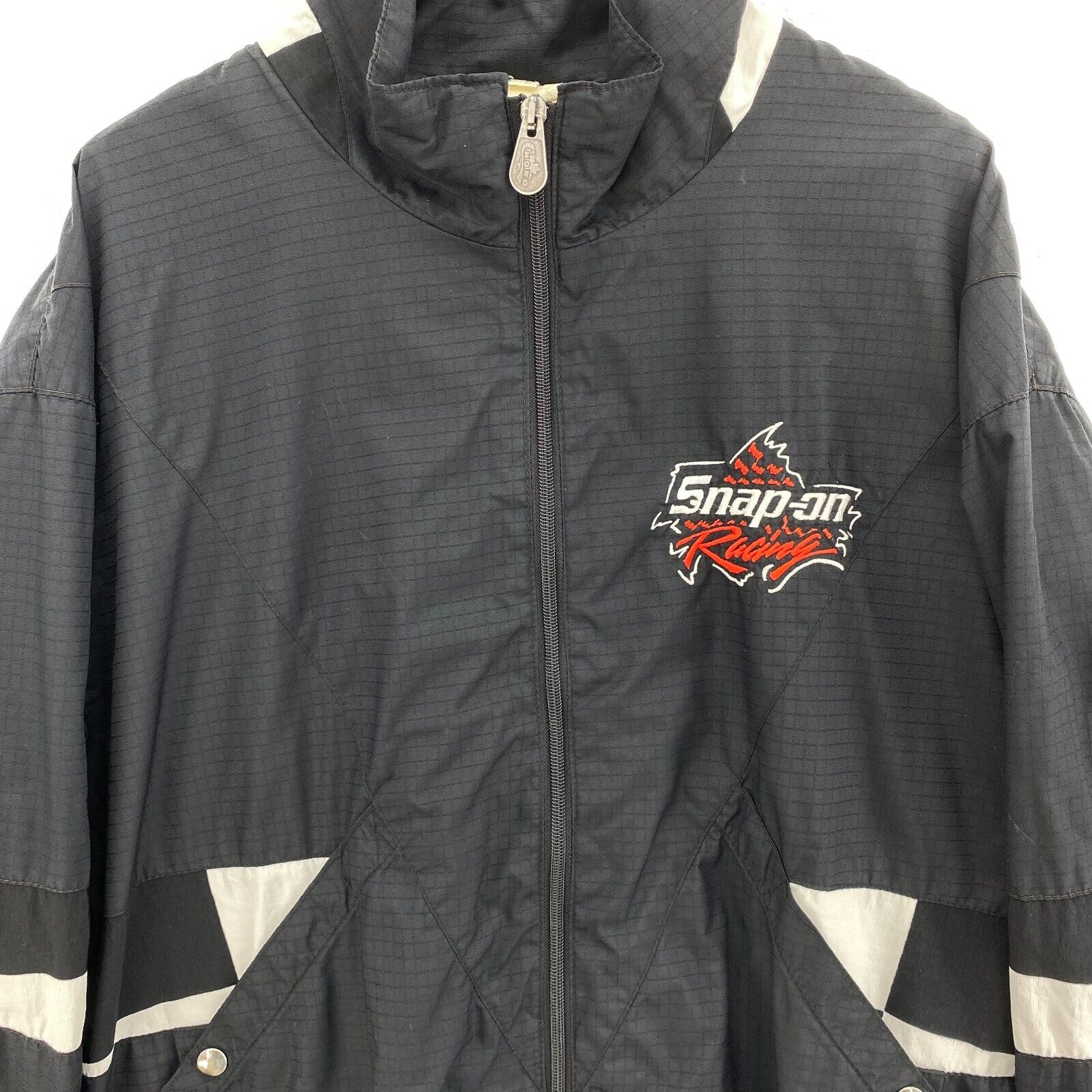 Snap On Racing Cars Black Vintage Windbreaker Light Jacket Size L