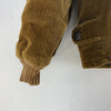 Brown Corduroy Full Zip Bomber Jacket Size M Fleece Lined 80s Scovill Zipper