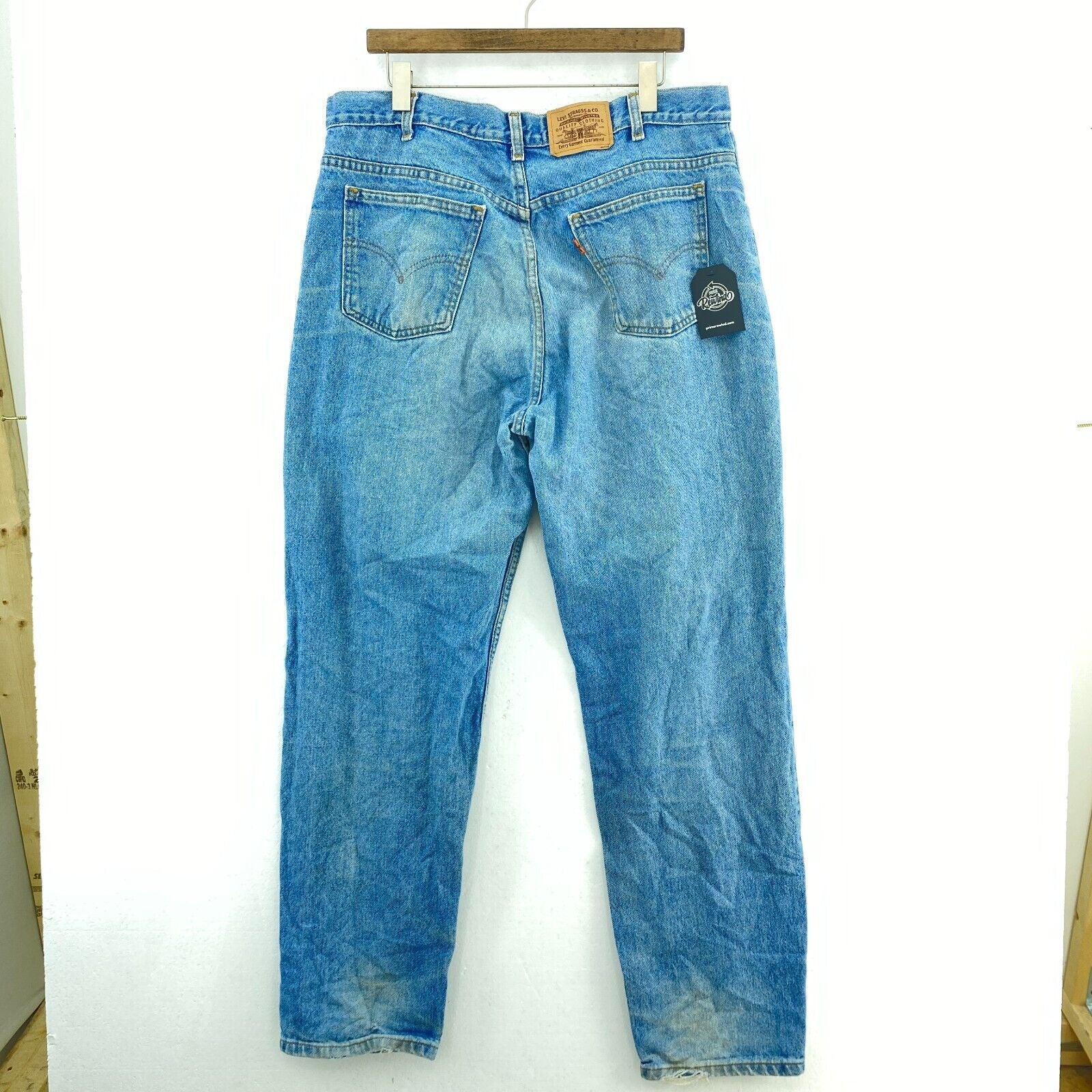 Levi's Orange Tab Light Wash Blue Denim Straight Jeans Size 38