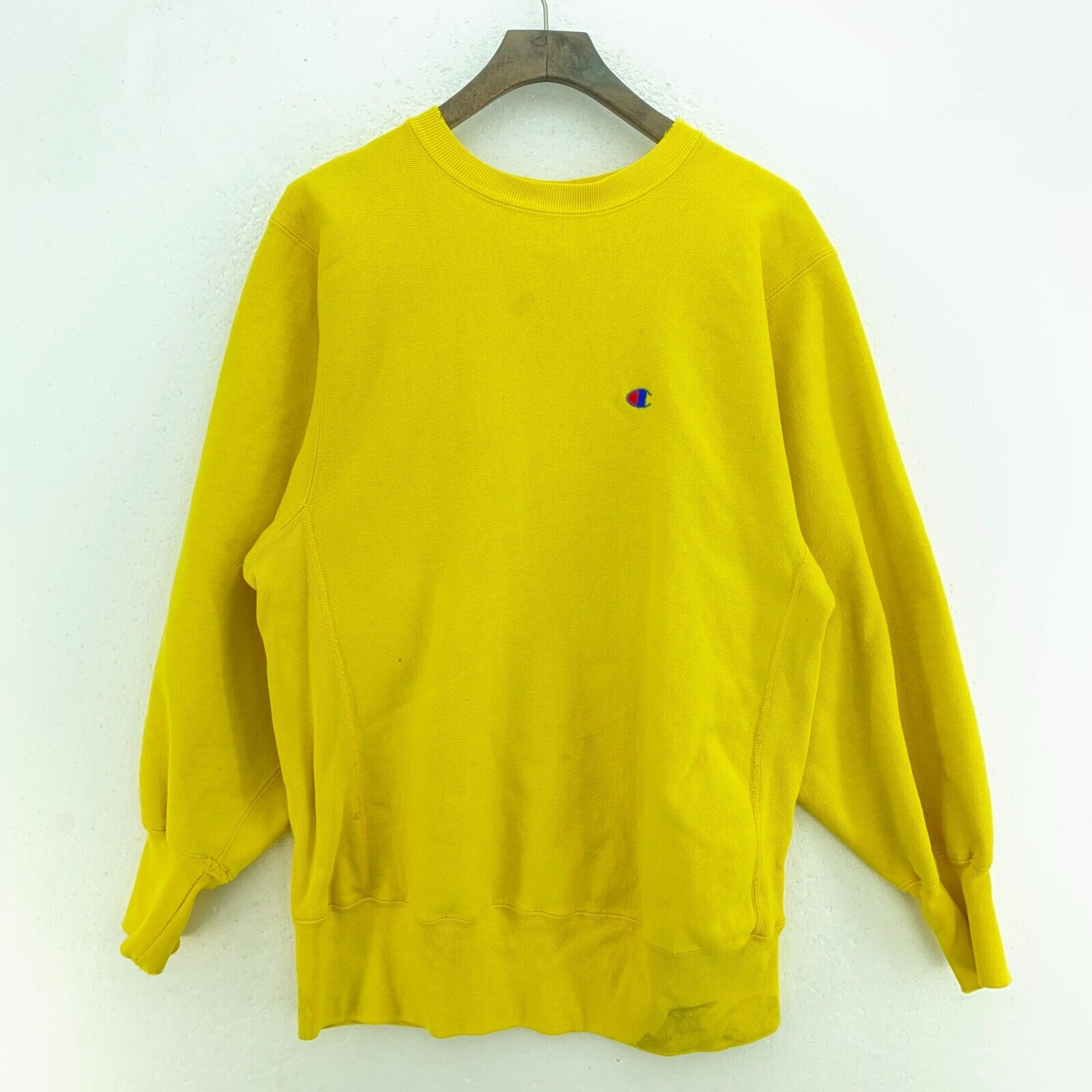 Champion Reverse Weave Yellow Crewneck Sweatshirt Size L