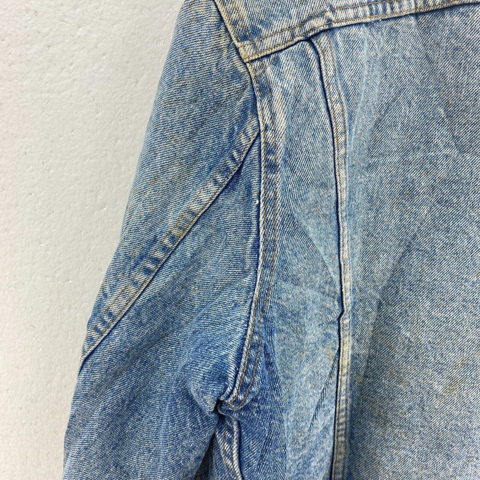 Levi Strauss Orange Tab Blue Wash Denim Sherpa Jacket Size M