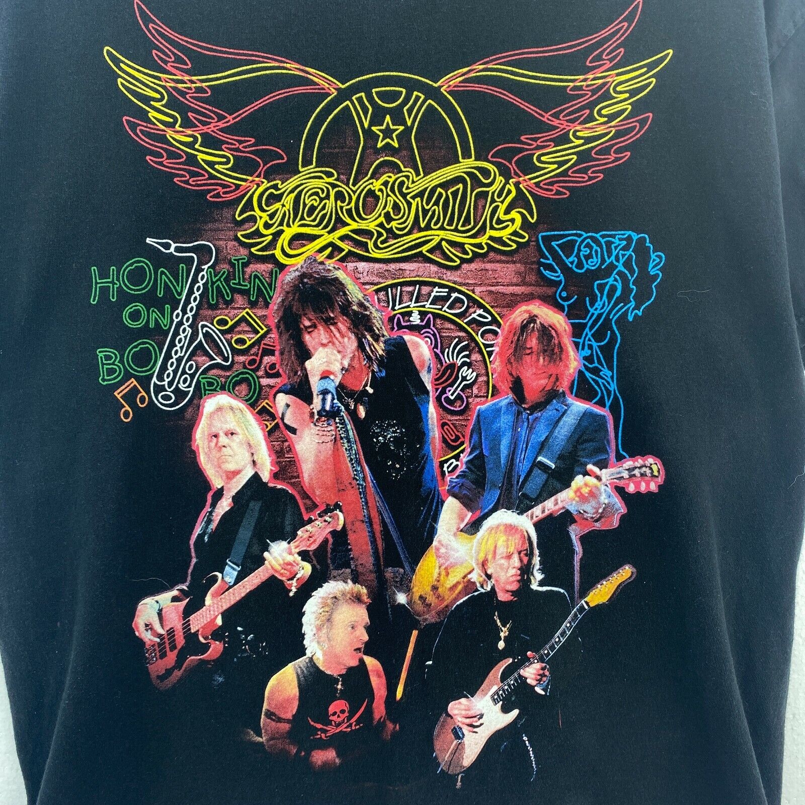 Aerosmith 2004 Black T-shirt Size L Rock Band
