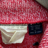 Vintage Tribal Print Red Collared Knit Sweater Size L