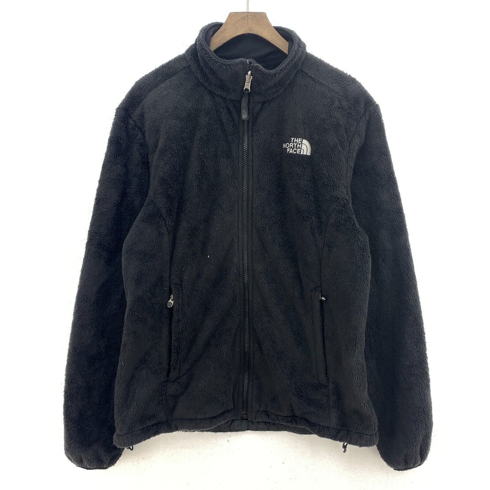 The North Face Logo Full Zip Fleece Black Jacket Size L Women's