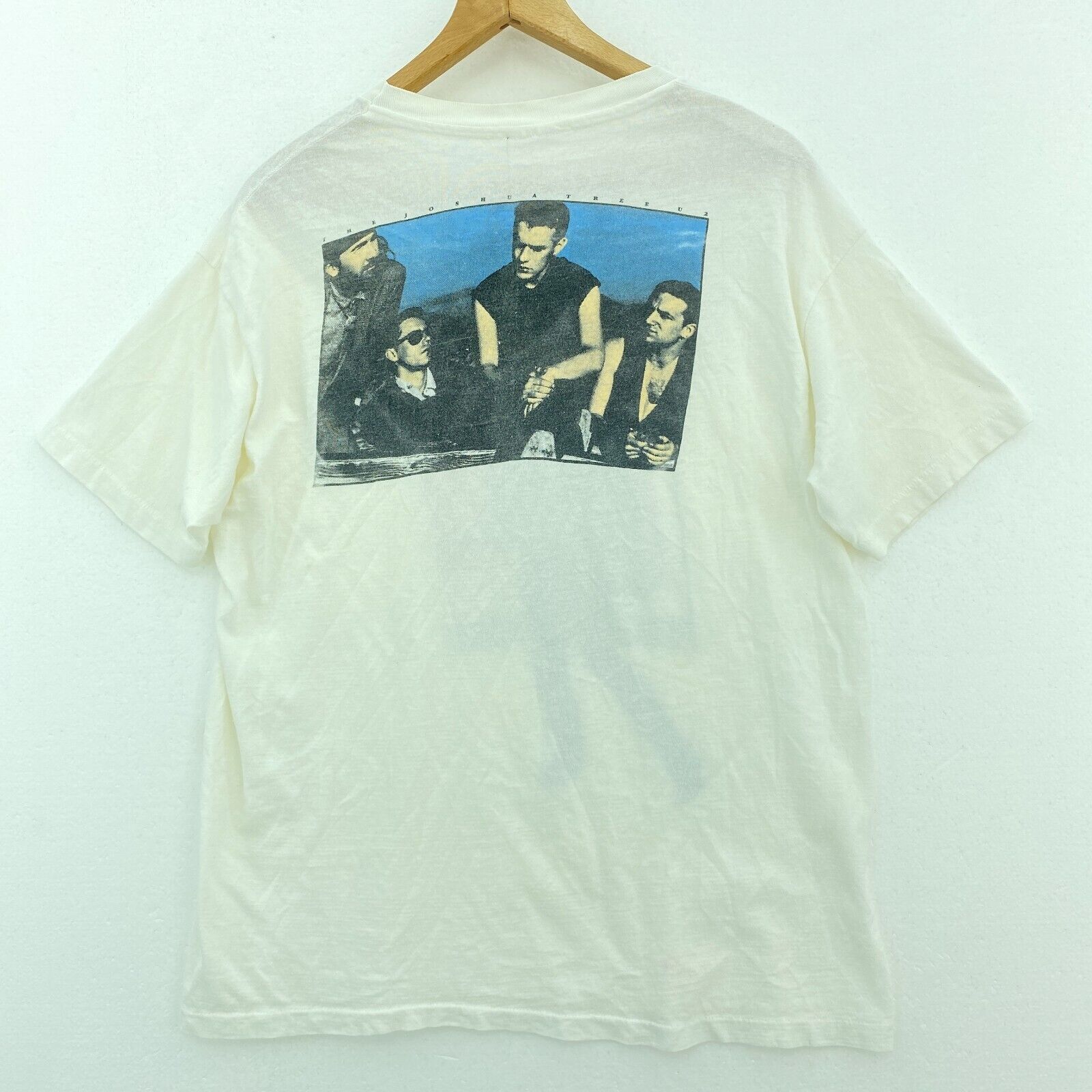 The Joshua Tree U2 Rock Band 1987 White T-shirt Size M Single Stitch