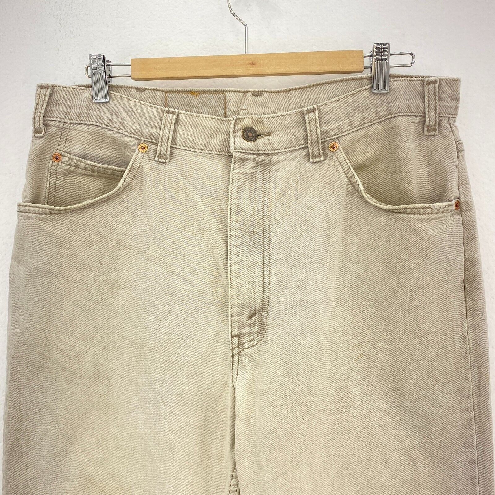 Levi Strauss Orange Tab Cream Jeans Size 35 x 30