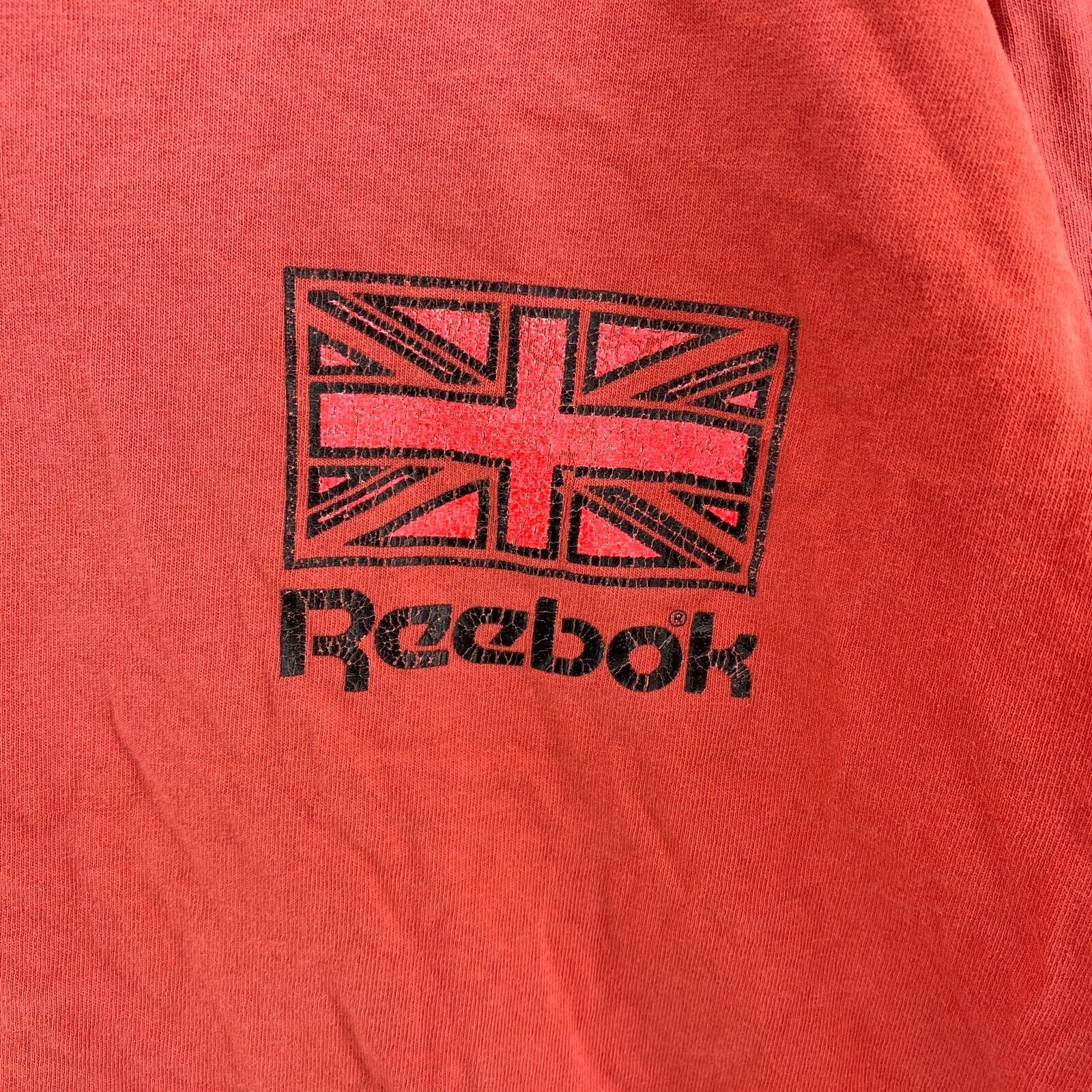 Vintage Reebok Flag Logo Red T-shirt Size M